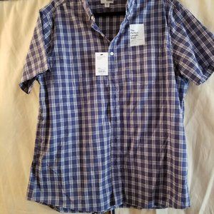 Men's short sleeve plaid buttondown